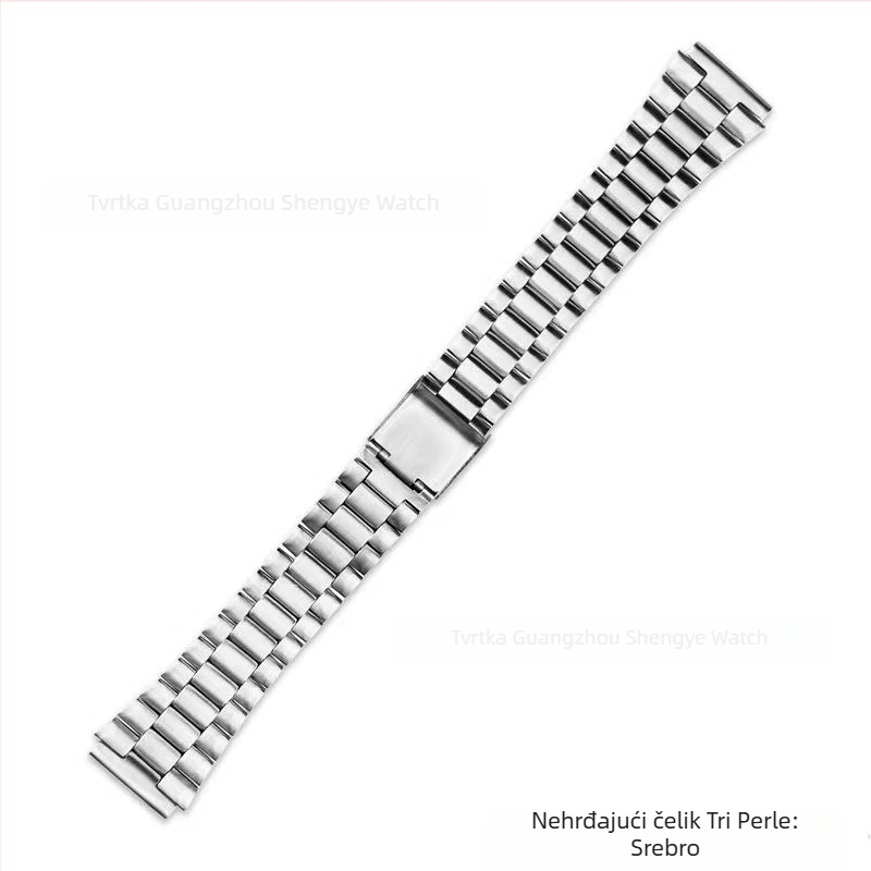 Nerđajući čelični remen za sat kompatibilan s A158W, A168, F91W, AE1200, AQ230 za male kvadratne satove