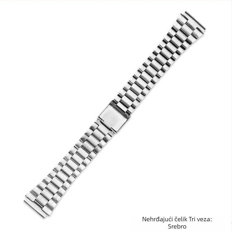 Nerđajući čelični remen za sat kompatibilan s A158W, A168, F91W, AE1200, AQ230 za male kvadratne satove