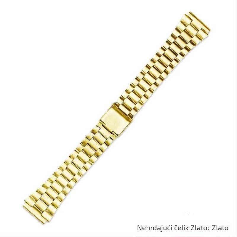 Nerđajući čelični remen za sat kompatibilan s A158W, A168, F91W, AE1200, AQ230 za male kvadratne satove