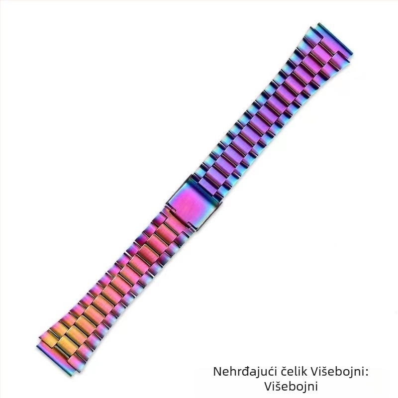 Nerđajući čelični remen za sat kompatibilan s A158W, A168, F91W, AE1200, AQ230 za male kvadratne satove