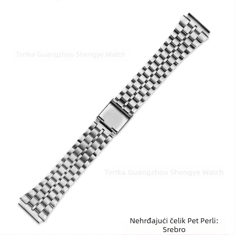 Nerđajući čelični remen za sat kompatibilan s A158W, A168, F91W, AE1200, AQ230 za male kvadratne satove