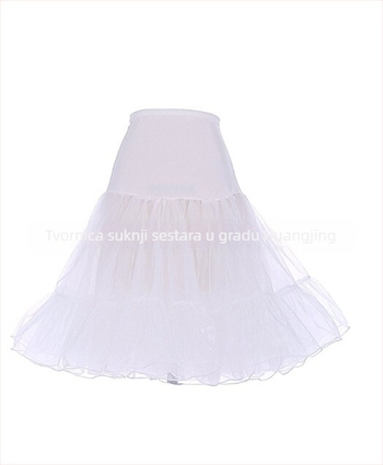 Organza puff suknja s čipkastim rubom, dodatak za vjenčanu haljinu; vanjski materijal 60% poliester, 30% elastan; drugi materijal 20% poliester; podstava 30% poliester