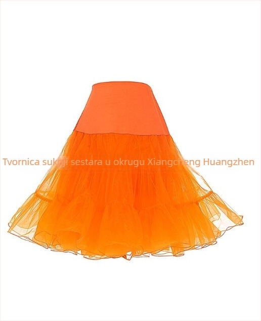 Organza puff suknja s čipkastim rubom, dodatak za vjenčanu haljinu; vanjski materijal 60% poliester, 30% elastan; drugi materijal 20% poliester; podstava 30% poliester