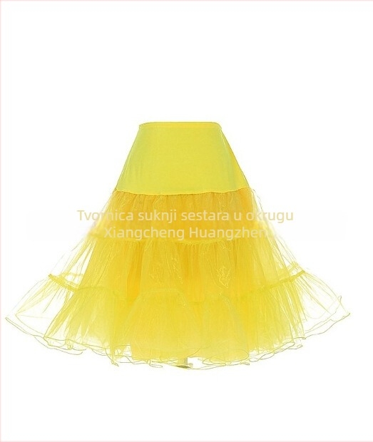 Organza puff suknja s čipkastim rubom, dodatak za vjenčanu haljinu; vanjski materijal 60% poliester, 30% elastan; drugi materijal 20% poliester; podstava 30% poliester