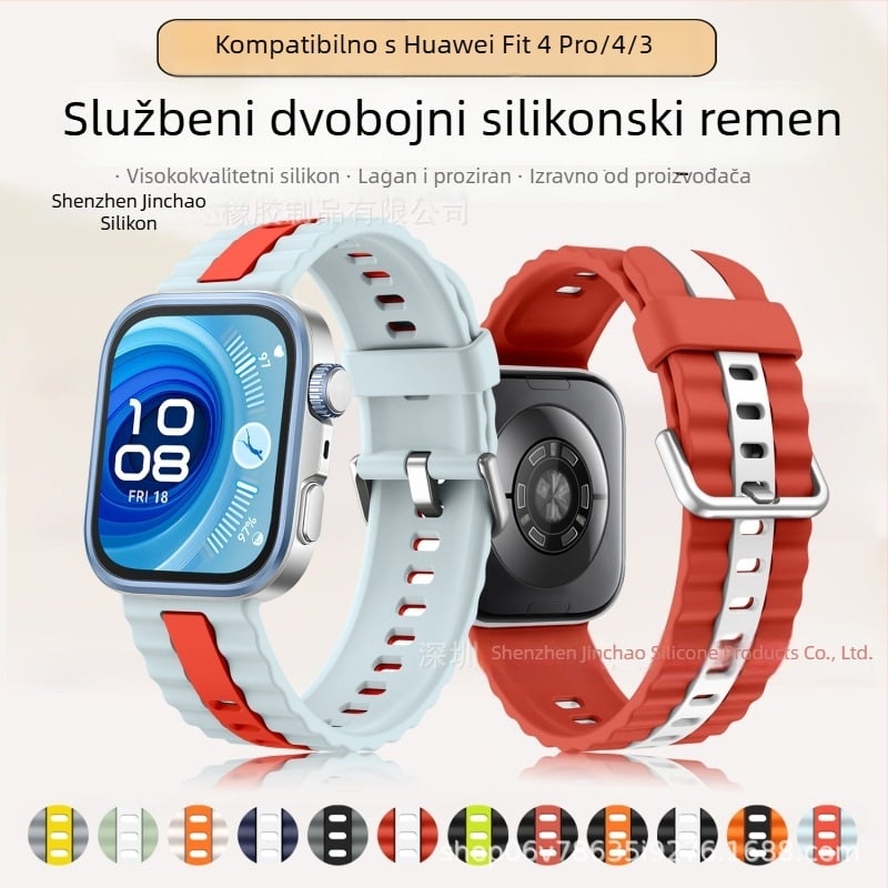 Silikonski sportski kaiš za Huawei Watch Fit 4 Pro i Fit3, kopča s pinom, težina 20 g