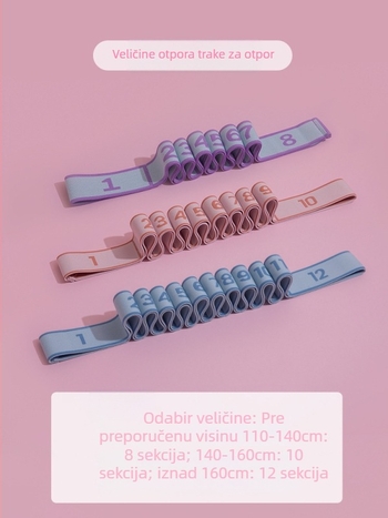 Dječja trenažna elastična traka za ples, s 10 i 12 slotova, TP tkanina, Bennashi, šifra 6291