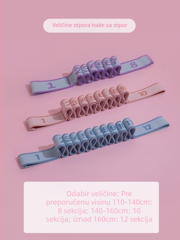 Dječja trenažna elastična traka za ples, s 10 i 12 slotova, TP tkanina, Bennashi, šifra 6291