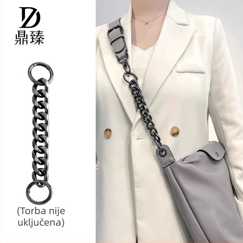 Remen za rame s produženim lancem za Longchamp Hobo – Dingzhen metalni remen, gradski minimalistički stil, ljeto 2024