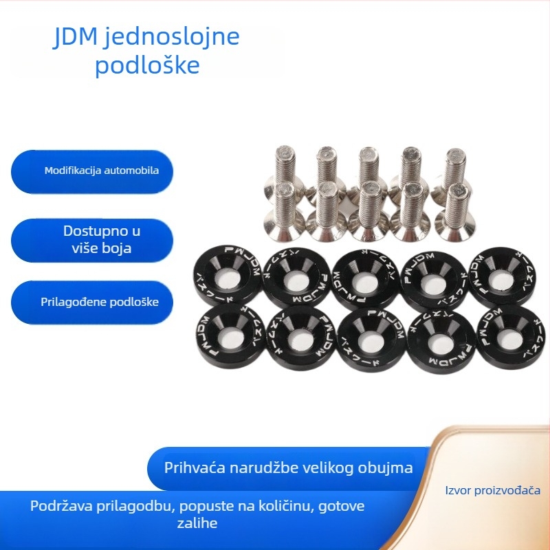 Aluminijska legura, M6 jednostruka podložna pločica za okvir registarske pločice, za modifikacije automobila, JDM stil