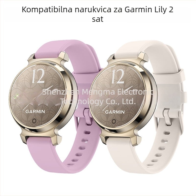 Silikonski remen Garmin Lily 2 za žene – Materijal: silikon; Kopča: pin kopča; Stil: moda; Godina izlaska: 2024