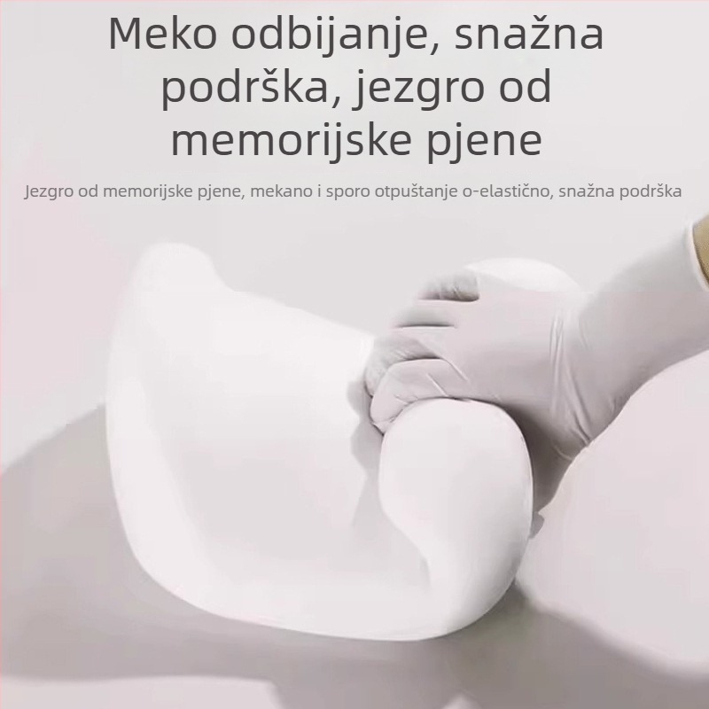Auto lumbalna jastučnica, memory foam, tan dizajn, velur materijal, univerzalna prilagodba, prilagodljivo