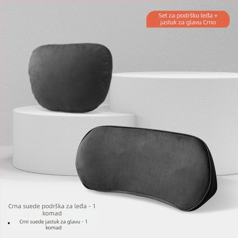 Auto lumbalna jastučnica, memory foam, tan dizajn, velur materijal, univerzalna prilagodba, prilagodljivo