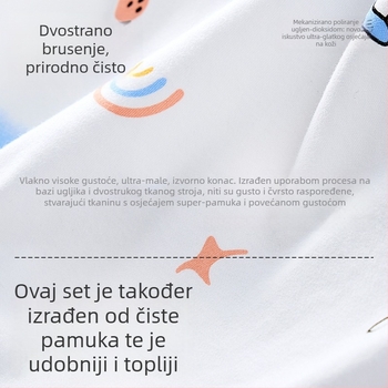 Set trudničkih pidžama — vunena smjesa, V-izrez, dugi rukavi, 251–300 g/m²