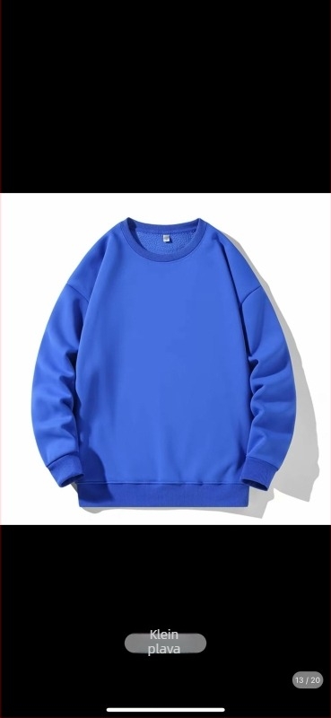 Pulover u hongkonškom stilu, okrugli izrez, dugi rukavi, 75% viskoze u pamukovoj smjesi, debela tkanina, ležeran kroj, jesen 2024, za muškarce