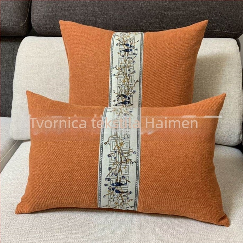 Lumbalna jastučnica za leđa, novi kineski stil, platnena navlaka; navlaka: poliester; punilo: PP pamuk; tkanje: spajanje; uzorak: jednobojan/ cvjetni; prilagodba dostupna