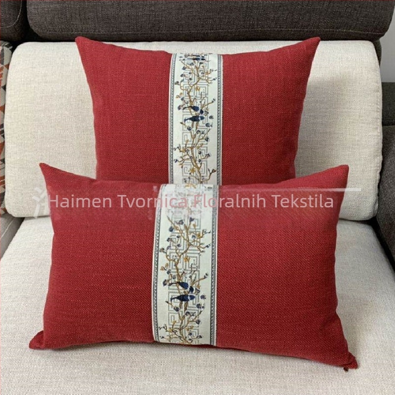 Lumbalna jastučnica za leđa, novi kineski stil, platnena navlaka; navlaka: poliester; punilo: PP pamuk; tkanje: spajanje; uzorak: jednobojan/ cvjetni; prilagodba dostupna