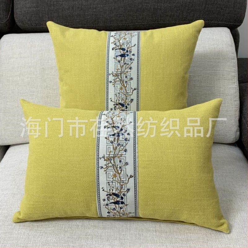 Lumbalna jastučnica za leđa, novi kineski stil, platnena navlaka; navlaka: poliester; punilo: PP pamuk; tkanje: spajanje; uzorak: jednobojan/ cvjetni; prilagodba dostupna