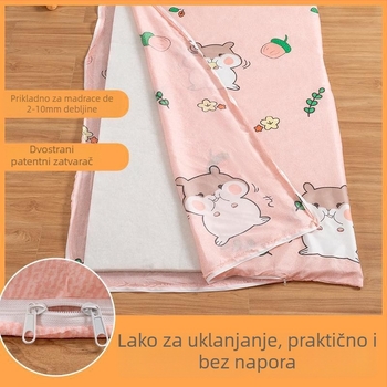 Navlaka za madrac za studentski dom s zatvaračem, otporna na skidanje i pranje, protuklizni zaštitni navlaka s geometrijskim uzorkom od bambusovih vlakana