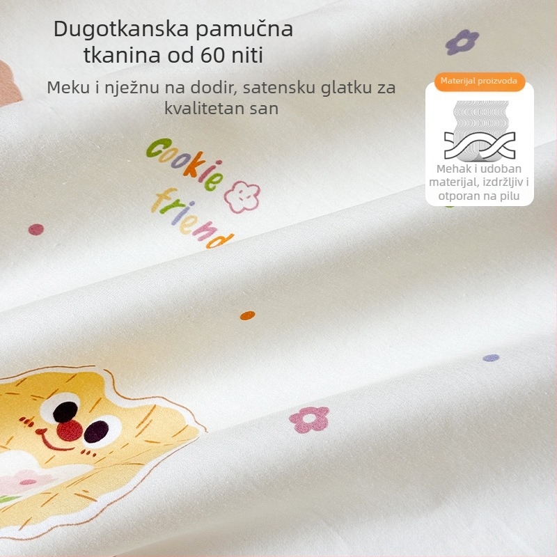 Navlaka za dječji krevetić s karikaturnim printom, 100% pamuk, reaktivno bojanje