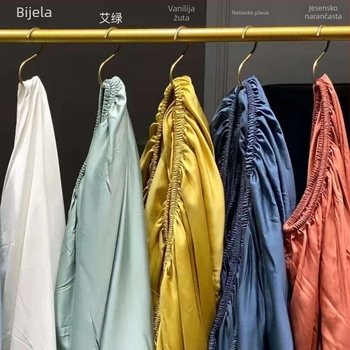 Minimalistički jednofarbni Tencel set s 60-countom: napinjajući list, ravni list, navlaka za jastuk, navlaka za pokrivač za krevet 1,5 m