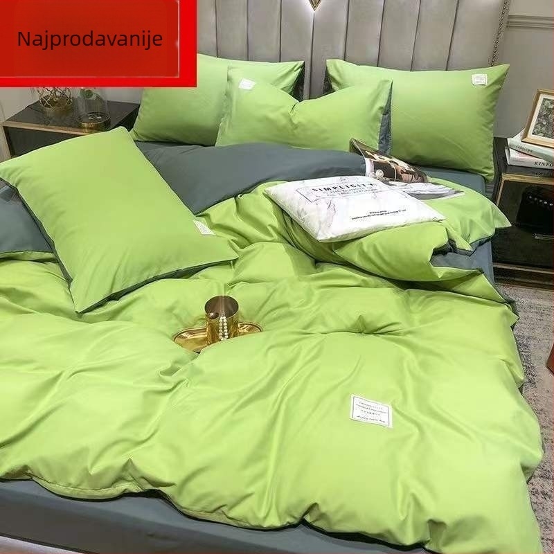 Nordijski stil, minimalistički četverodijelni set za pokrivač od opranog pamuka, posteljina za studentski dom