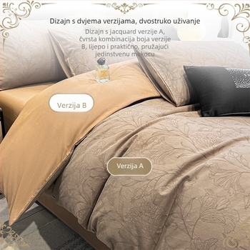 Navlaka za pokrivač od 100% pamuka, žakardska tkanina, reaktivno bojanje, uzorak biljaka i cvijeća, gustoća tkanine 133x72