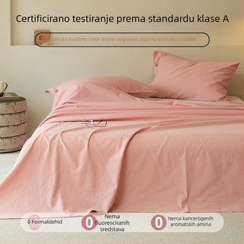 Set plahti od 100% pamuka, jedne boje, brušeni pamuk, debeli materijal, 3-djelni, 200x230 cm, uključujući jastučnice