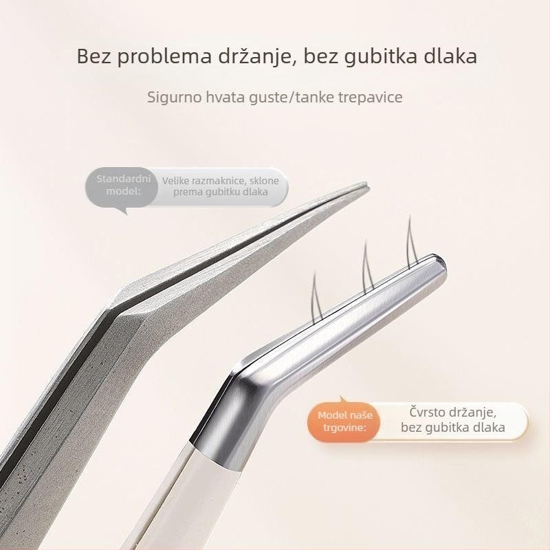 Pinzeta za lažne trepavice za početnike – visoka preciznost, nehrđajući čelik, podrijetlo Yangjiang