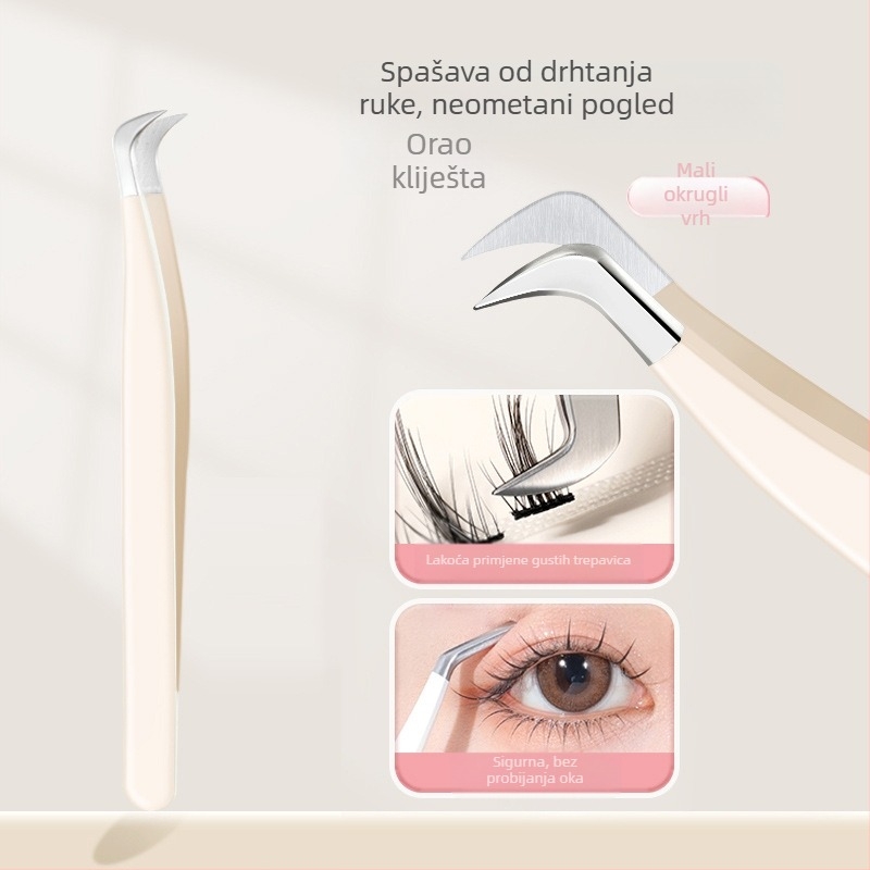 Pinzeta za lažne trepavice za početnike – visoka preciznost, nehrđajući čelik, podrijetlo Yangjiang