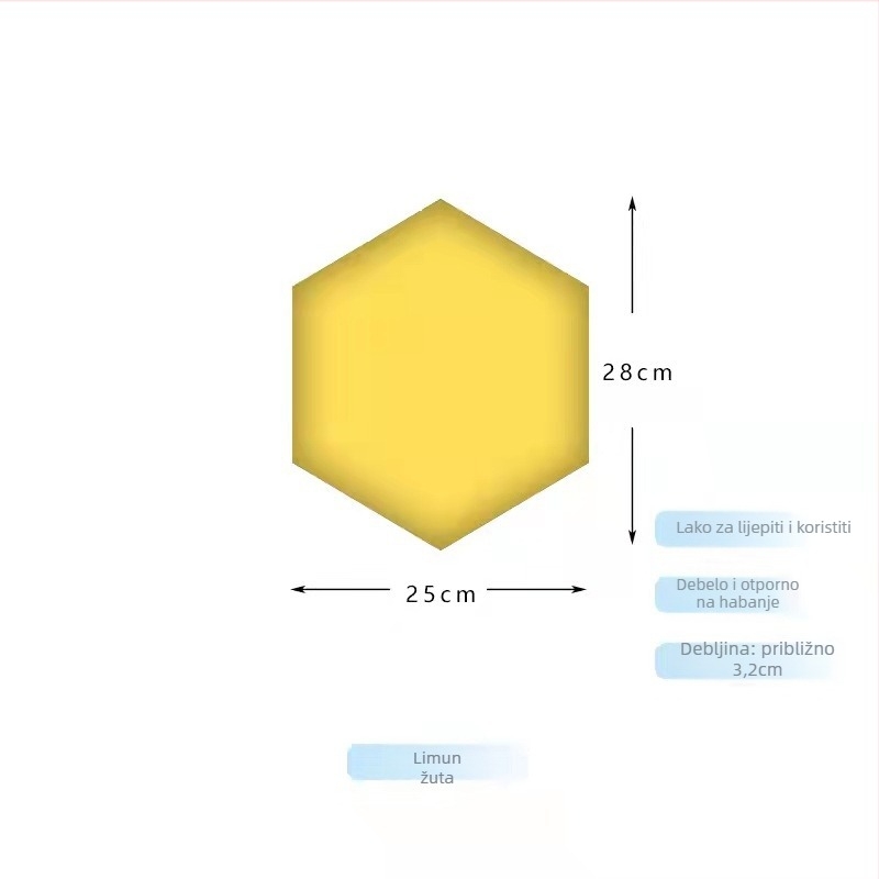 Šesterokutni zidni panel od PU kože, samoljepljiv, 5+ komada, moderni nordijski stil