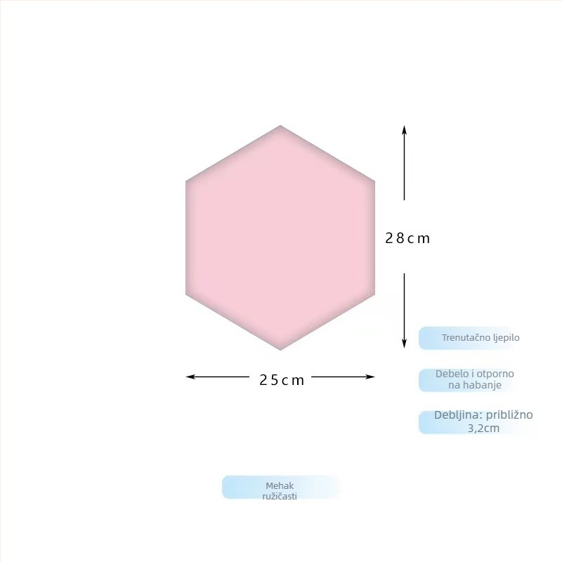 Šesterokutni zidni panel od PU kože, samoljepljiv, 5+ komada, moderni nordijski stil
