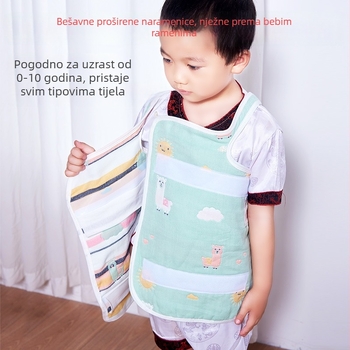 Dječji vreća za spavanje sa zaštitom trbuha, ljetna pamučna gazasta tkanina