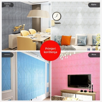 Trodimenzionalna naljepnica za zid od XPE pjene, vodootporna, protiv prljavštine i dekorativna, uzorak 21803944064, pogodna za dnevni boravak, spavaću sobu, ured, blagovaonica, ulaz, balkon