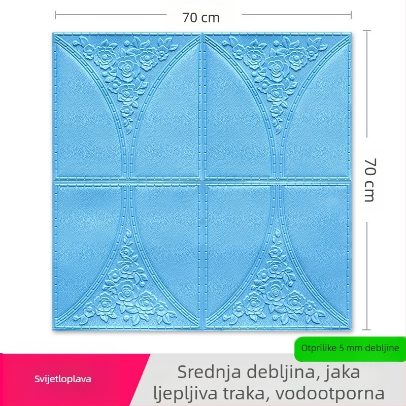 Trodimenzionalna naljepnica za zid od XPE pjene, vodootporna, protiv prljavštine i dekorativna, uzorak 21803944064, pogodna za dnevni boravak, spavaću sobu, ured, blagovaonica, ulaz, balkon