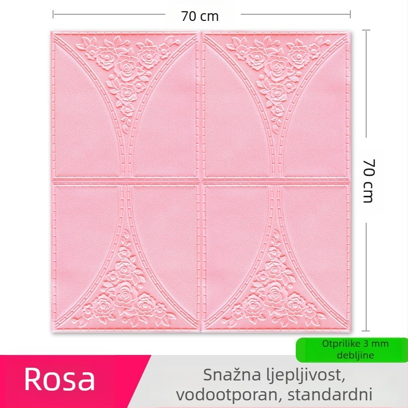 Trodimenzionalna naljepnica za zid od XPE pjene, vodootporna, protiv prljavštine i dekorativna, uzorak 21803944064, pogodna za dnevni boravak, spavaću sobu, ured, blagovaonica, ulaz, balkon