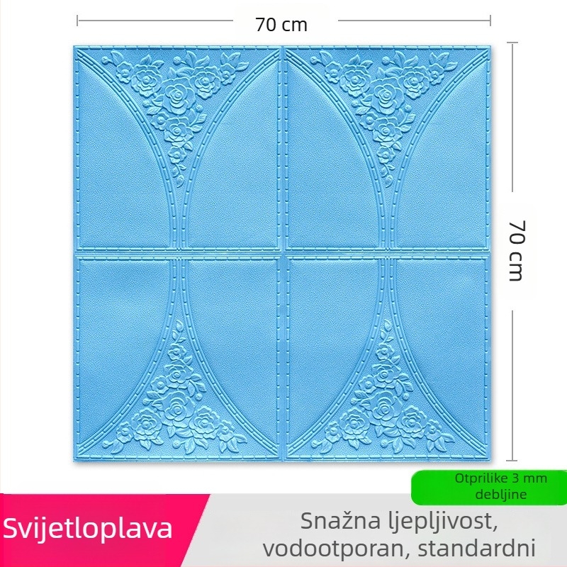 Trodimenzionalna naljepnica za zid od XPE pjene, vodootporna, protiv prljavštine i dekorativna, uzorak 21803944064, pogodna za dnevni boravak, spavaću sobu, ured, blagovaonica, ulaz, balkon