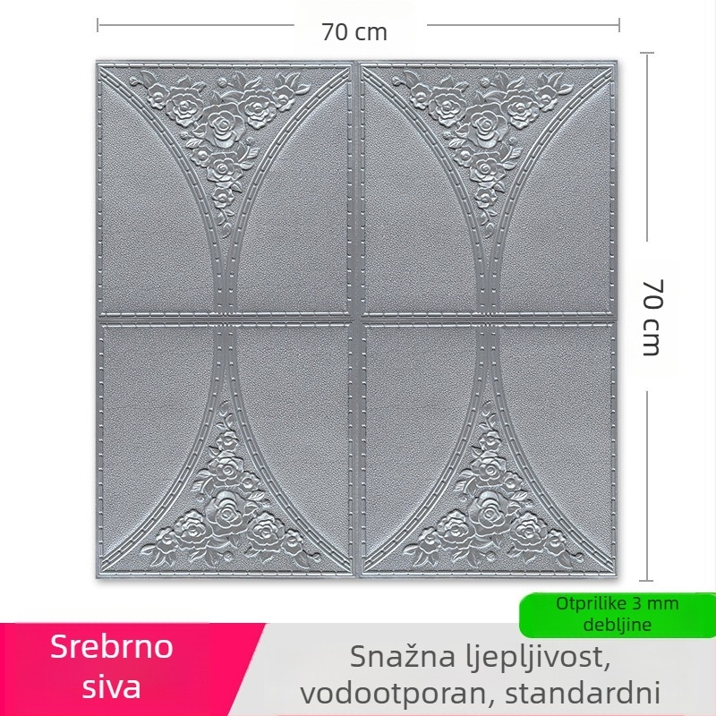 Trodimenzionalna naljepnica za zid od XPE pjene, vodootporna, protiv prljavštine i dekorativna, uzorak 21803944064, pogodna za dnevni boravak, spavaću sobu, ured, blagovaonica, ulaz, balkon