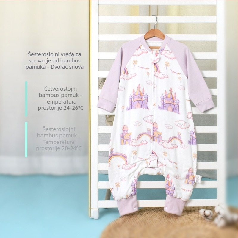 Spavaća vreća za bebe i djecu, vanjski sloj od bambusovog vlakna, podstava od bambus-pamučnog vlakna, punjenje od bambusovog vlakna, antibakterijska funkcija.
