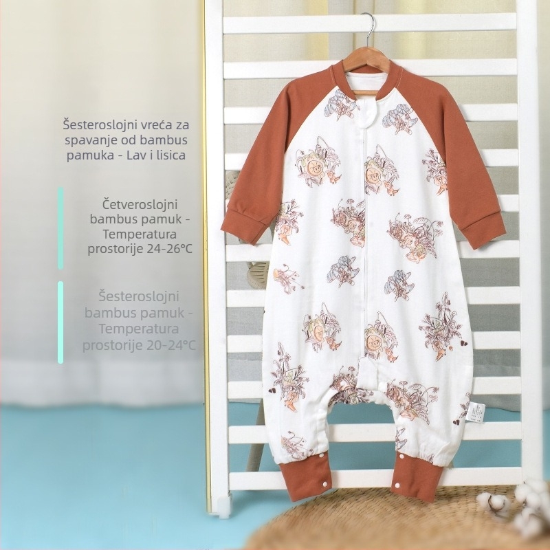 Spavaća vreća za bebe i djecu, vanjski sloj od bambusovog vlakna, podstava od bambus-pamučnog vlakna, punjenje od bambusovog vlakna, antibakterijska funkcija.