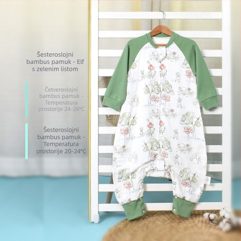 Spavaća vreća za bebe i djecu, vanjski sloj od bambusovog vlakna, podstava od bambus-pamučnog vlakna, punjenje od bambusovog vlakna, antibakterijska funkcija.