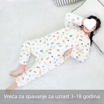 Dječje debele jesensko-zimske pidžame s integriranim spavaćim vrećom, kašmir punilo, unisex, veličine 3–12 godina