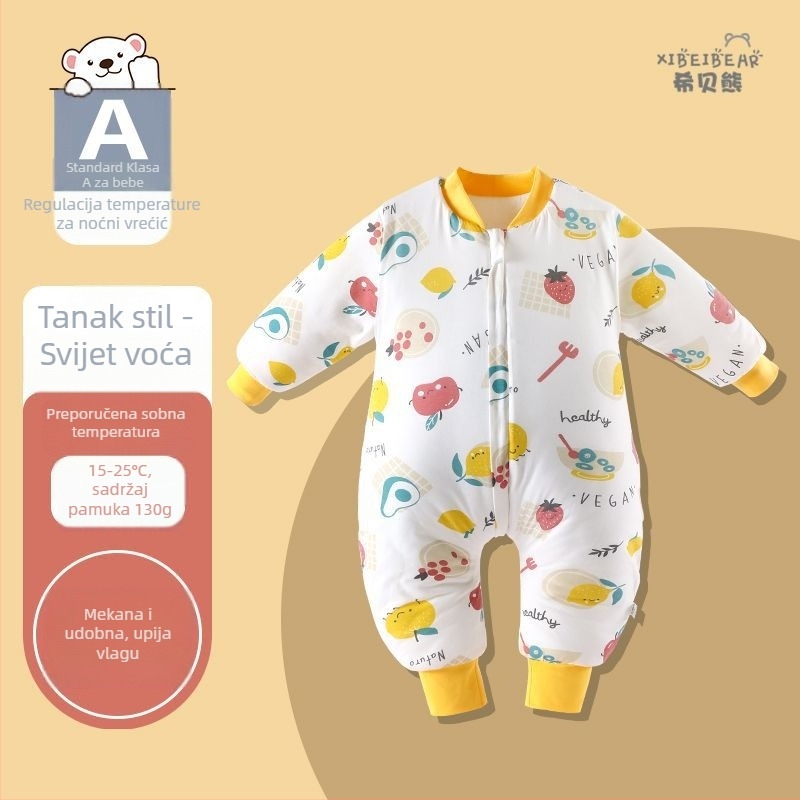 Dječji spavaći vreć s odvojenim nogama za zimu — tkanina od čistog pamuka, punilo od šuplje pamuke, težina do 0,5 kg, sadržaj 100% pamuka