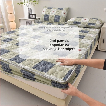 Aiqi'an Pamuk 60S Antibakterijski Quilted Fitted Sheet za krevete 1,5–1,8 m
