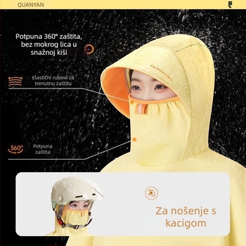 Ponoć za bicikl s punom pokrivenošću tijela, visokim ovratnikom, PVC materijalom i PU ljepilnim slojem