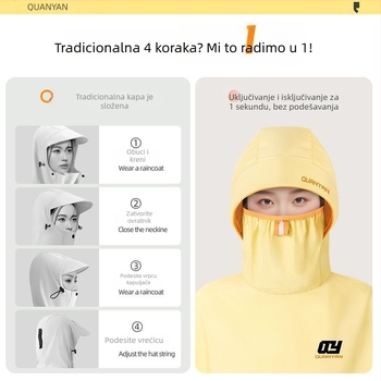 Ponoć za bicikl s punom pokrivenošću tijela, visokim ovratnikom, PVC materijalom i PU ljepilnim slojem