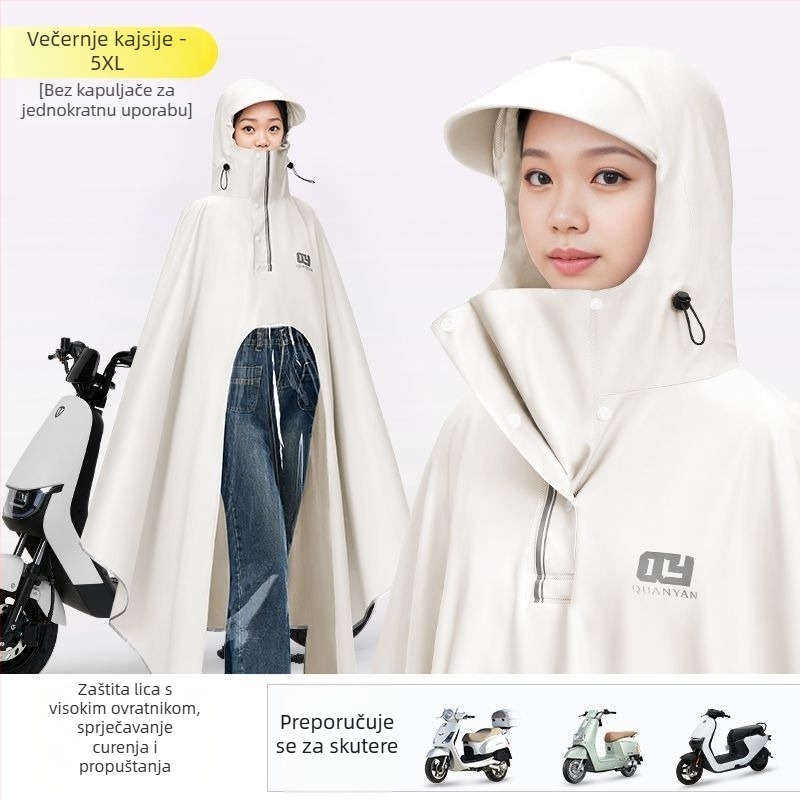 Ponoć za bicikl s punom pokrivenošću tijela, visokim ovratnikom, PVC materijalom i PU ljepilnim slojem