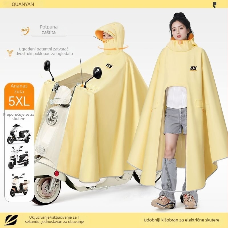 Ponoć za bicikl s punom pokrivenošću tijela, visokim ovratnikom, PVC materijalom i PU ljepilnim slojem