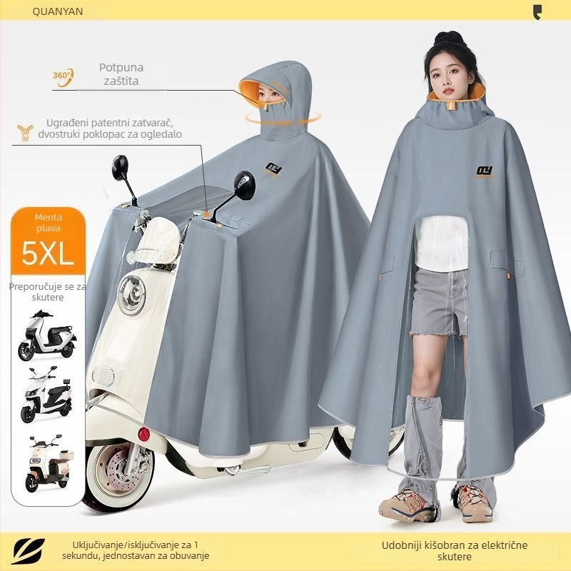 Ponoć za bicikl s punom pokrivenošću tijela, visokim ovratnikom, PVC materijalom i PU ljepilnim slojem