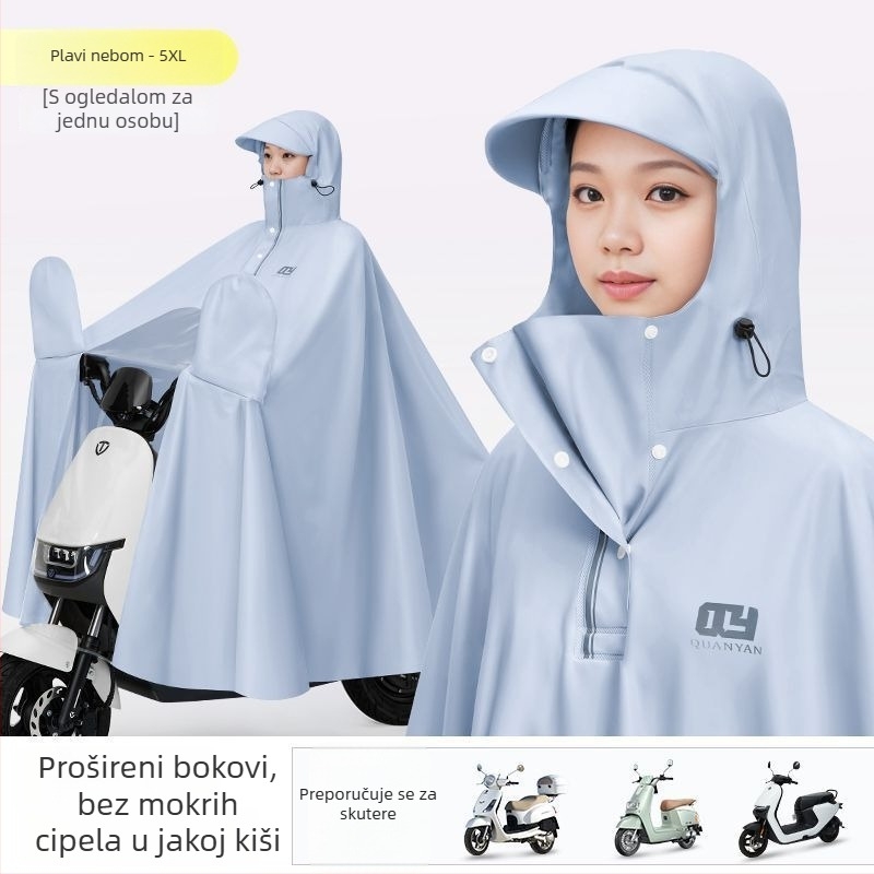 Ponoć za bicikl s punom pokrivenošću tijela, visokim ovratnikom, PVC materijalom i PU ljepilnim slojem