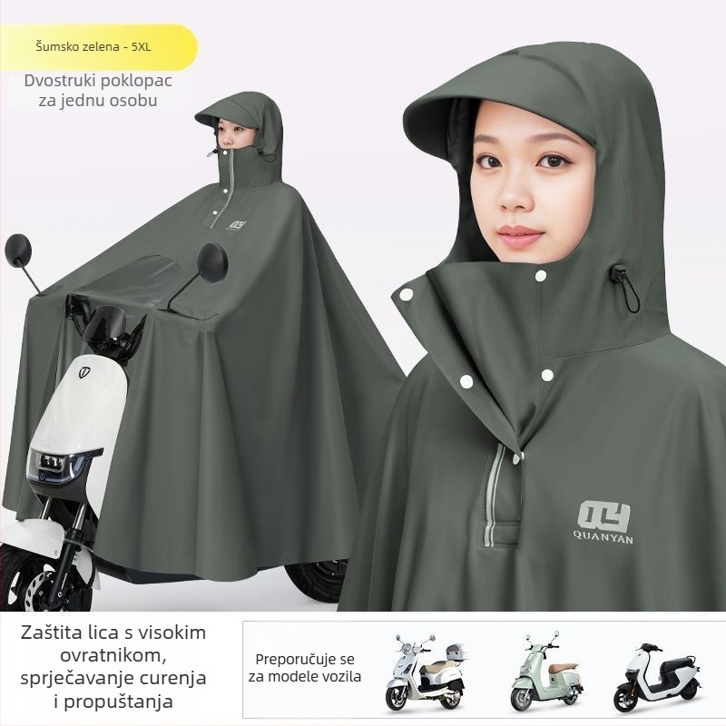 Ponoć za bicikl s punom pokrivenošću tijela, visokim ovratnikom, PVC materijalom i PU ljepilnim slojem